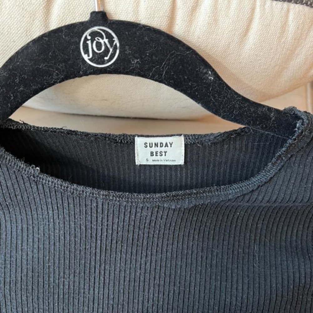 Aritzia Sunday Best Black Cropped Tee - Picture 4 of 4